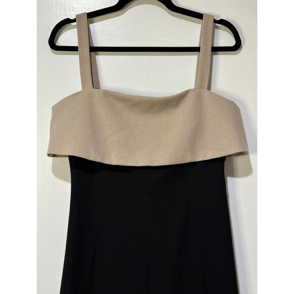 Rue Sophie Aurelia Colorblock Midi Dress Taupe Black Size Medium NWT Chic Dressy - Picture 6 of 16